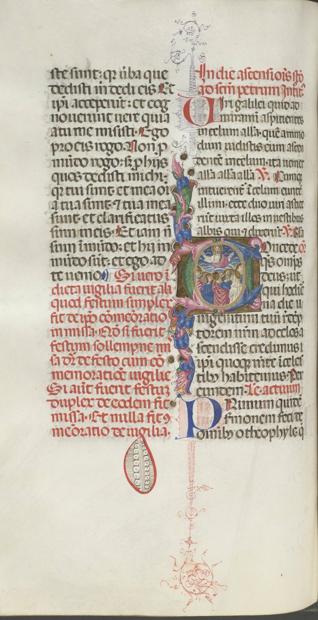 Missale: Fol. 208v: Kristuksen taivaaseenastuminen, 1469. tekijältä Bartolomeo Caporali