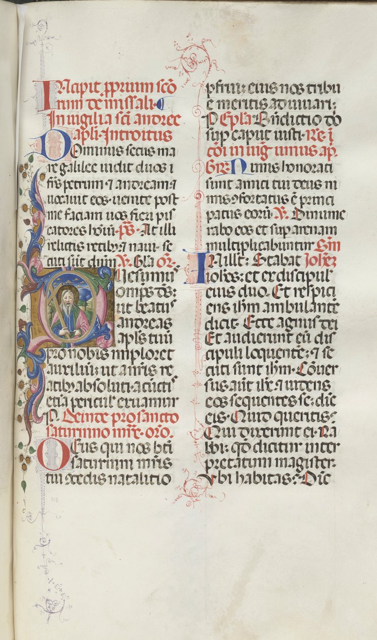 Missale: Fol. 259: Pyhä Andreas, 1469 tekijältä Bartolomeo Caporali