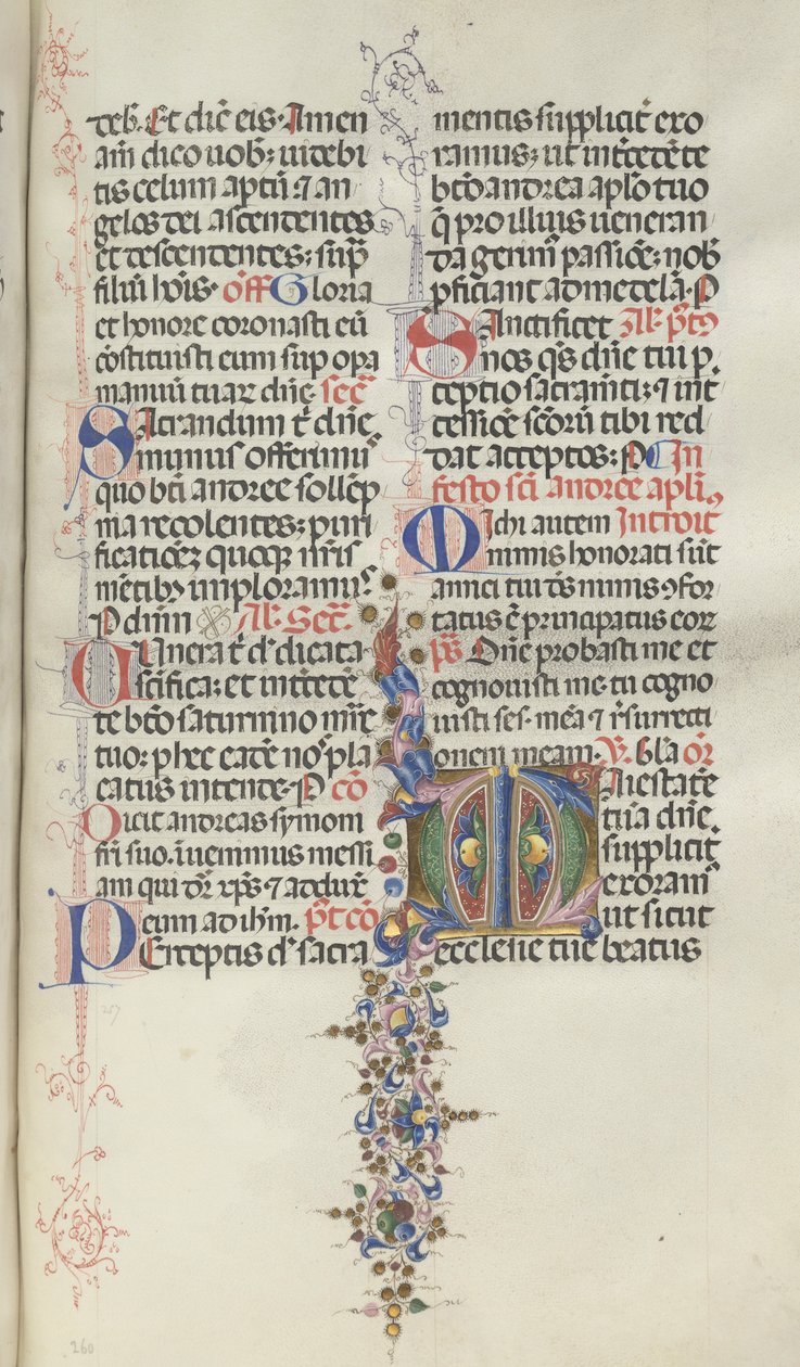 Missale: Fol. 260: Lehdet hedelmillä, 1469 tekijältä Bartolomeo Caporali
