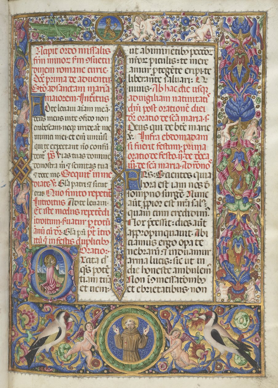 Missale: Fol. 9: Ordo Missalis täydet rajat, 1469 tekijältä Bartolomeo Caporali