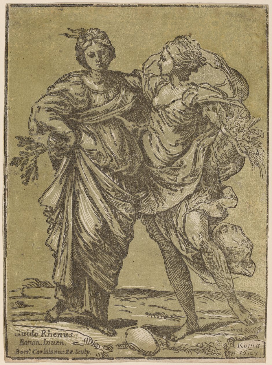 Rauhan ja yltäkylläisyyden liitto tekijältä Bartolomeo Coriolano after Guido Reni