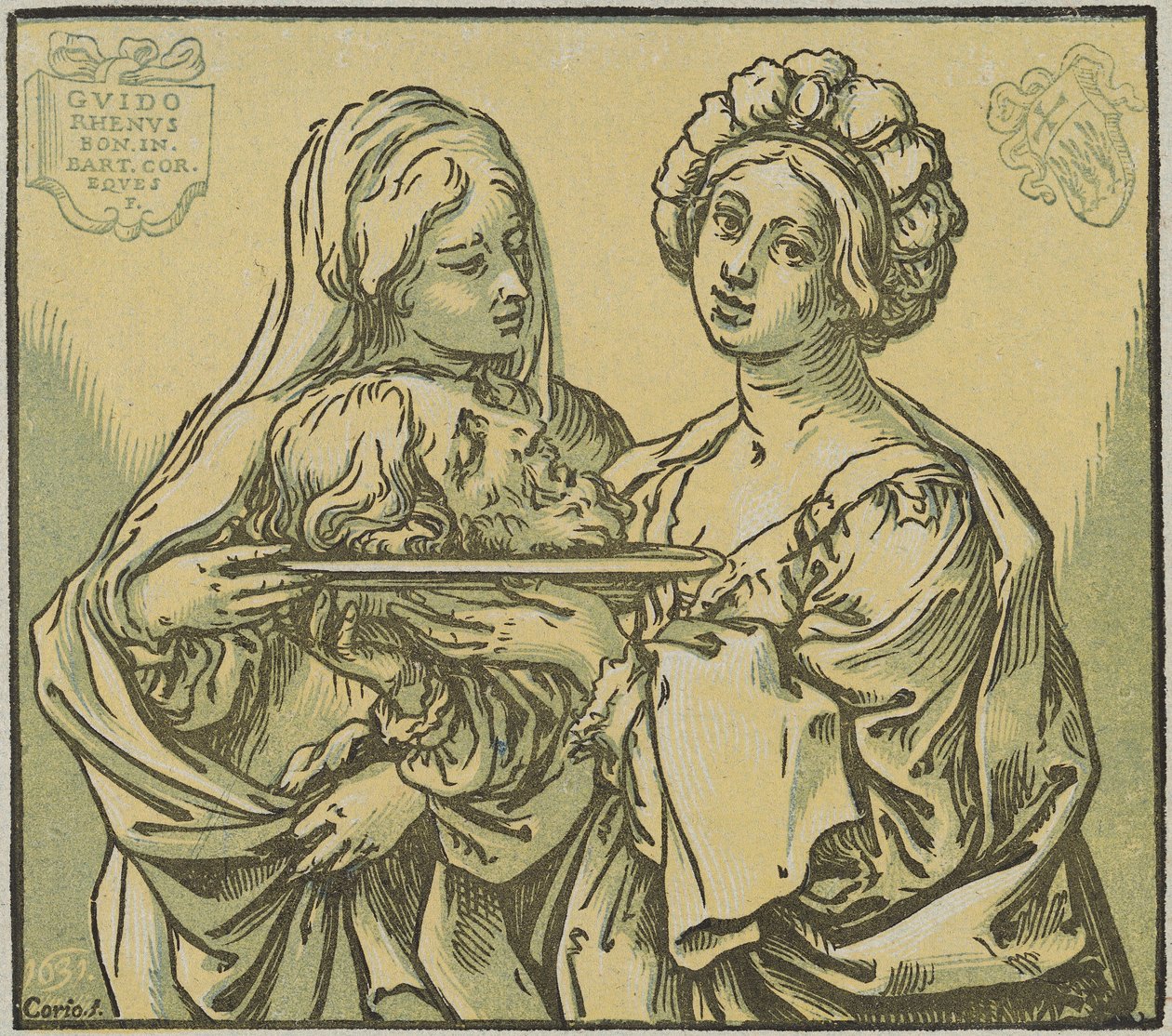 Herodias ja Salome tekijältä Bartolomeo Coriolano after Guido Reni