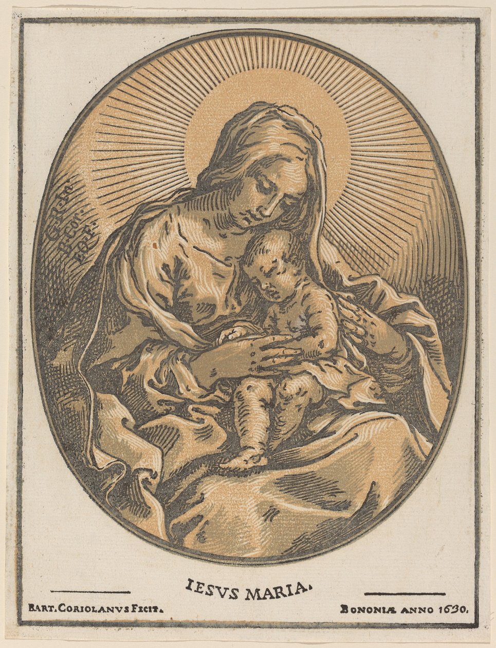 Neitsyt ja lapsi tekijältä Bartolomeo Coriolano after Guido Reni