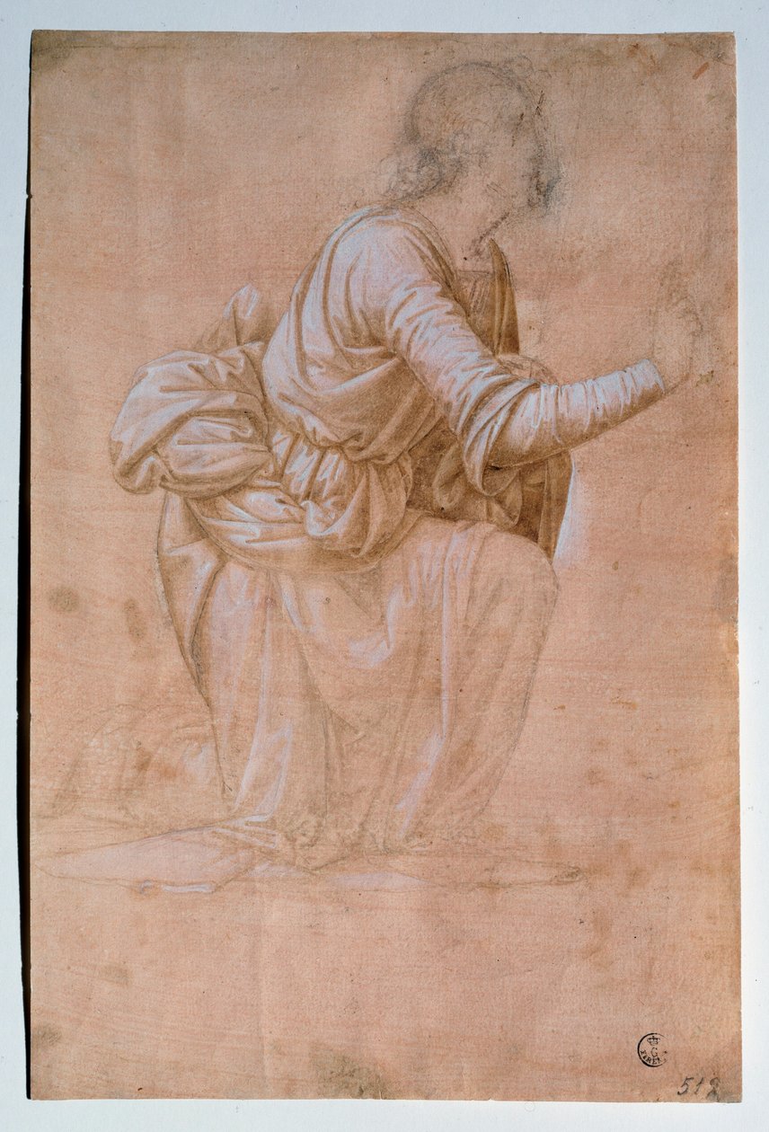 Volterran ilmestys (Volterran ilmestyksen enkeli) Fra Bartolomeon piirustus (Bartolomeo della Porta kutsuttiin) (1472-1517) Uffizi (toimistot) Taiteen ja piirustusten laitos Italia tekijältä Bartolomeo Fra