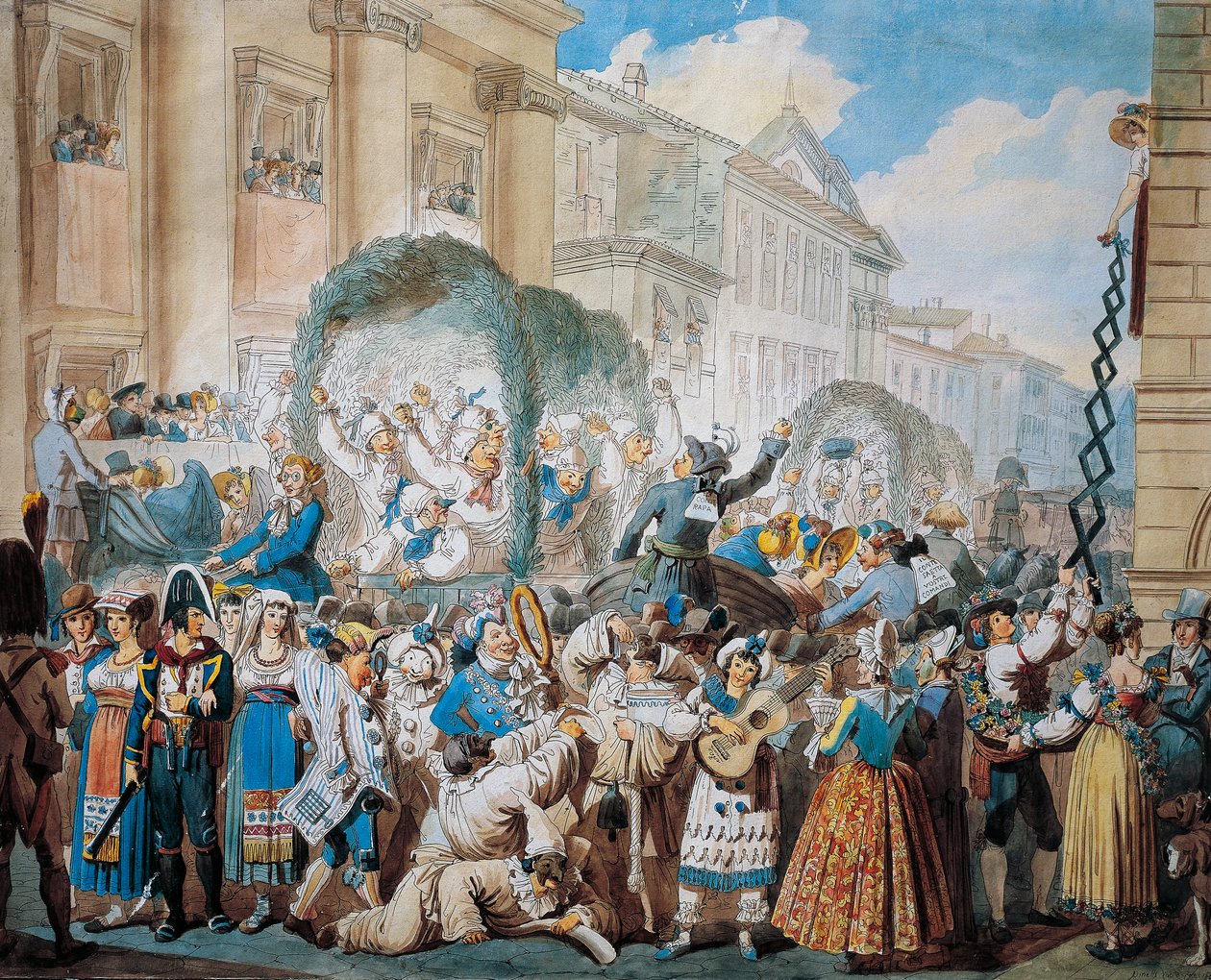 Ritarillinen kohtaus San Carlo al Corsossa Roomassa, Bartolomeo Pinelli (1781-1835) tekijältä Bartolomeo Pinelli
