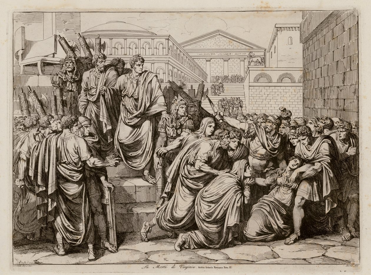 Virginian kuolema, 449 eaa. (etsaus) tekijältä Bartolomeo Pinelli