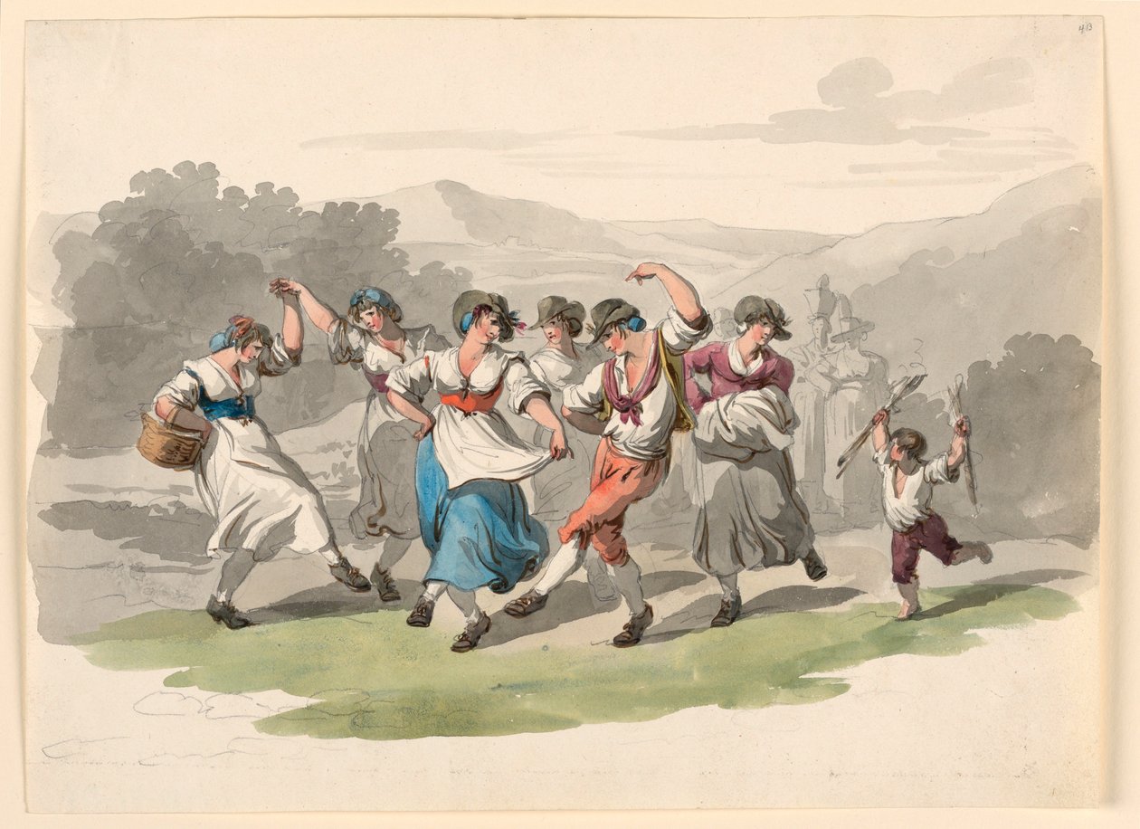Piirustus, Paluu vuosikerrasta, 1807-08 tekijältä Bartolomeo Pinelli
