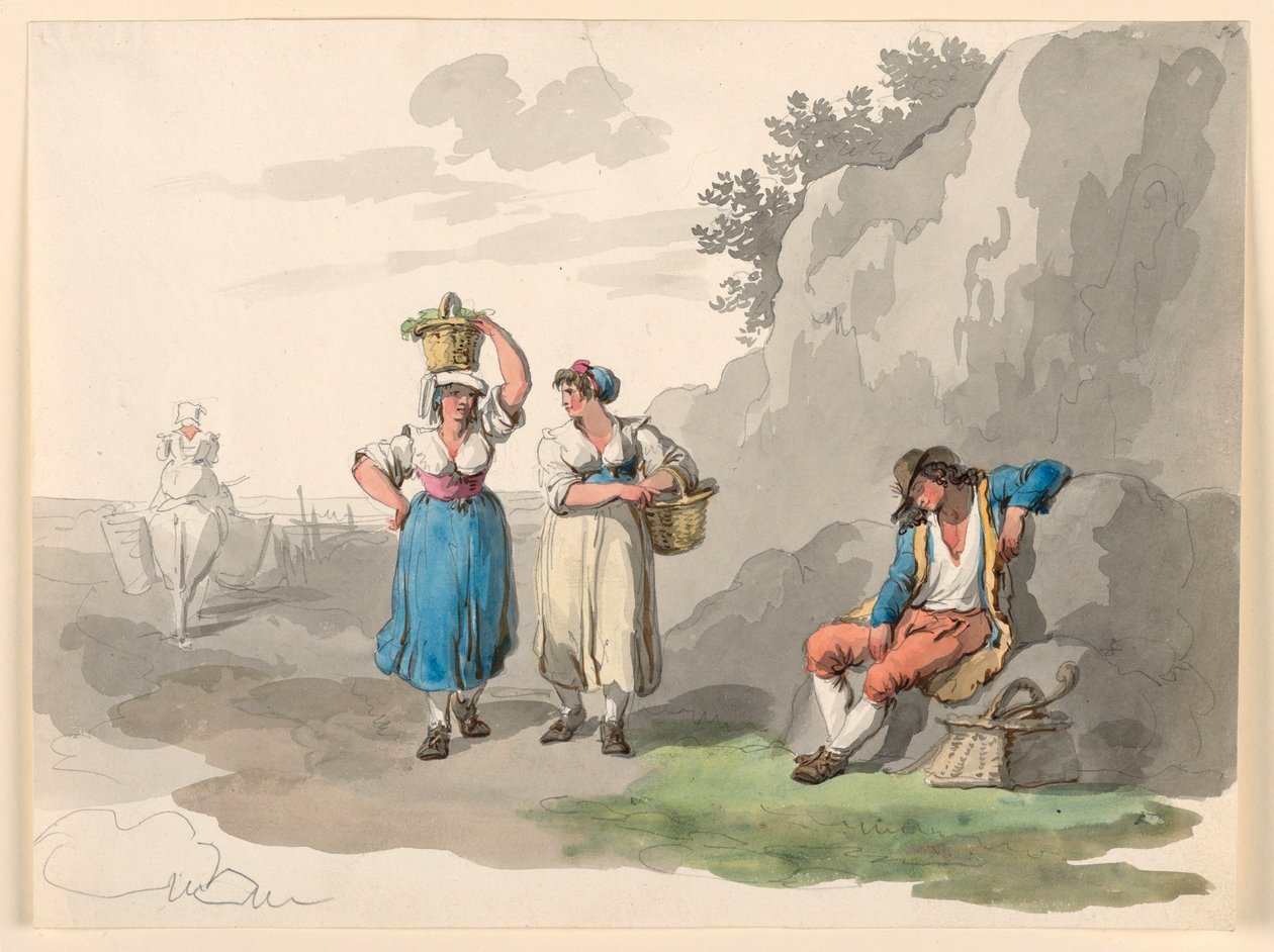 Piirustus, Paluu vuosikerrasta, 1807-08 tekijältä Bartolomeo Pinelli