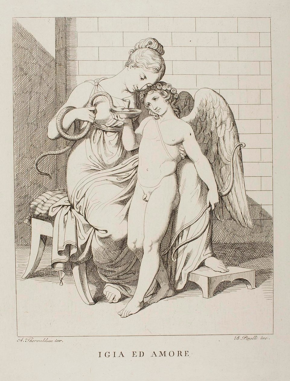Hygieia ja Cupid tekijältä Bartolomeo Pinelli