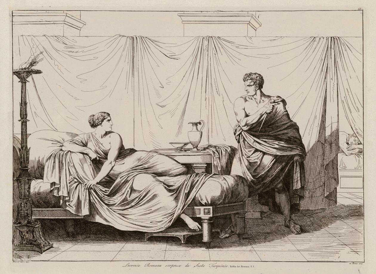 Sextus Tarquiniuksen Lucretian raiskaus (etsaus) tekijältä Bartolomeo Pinelli