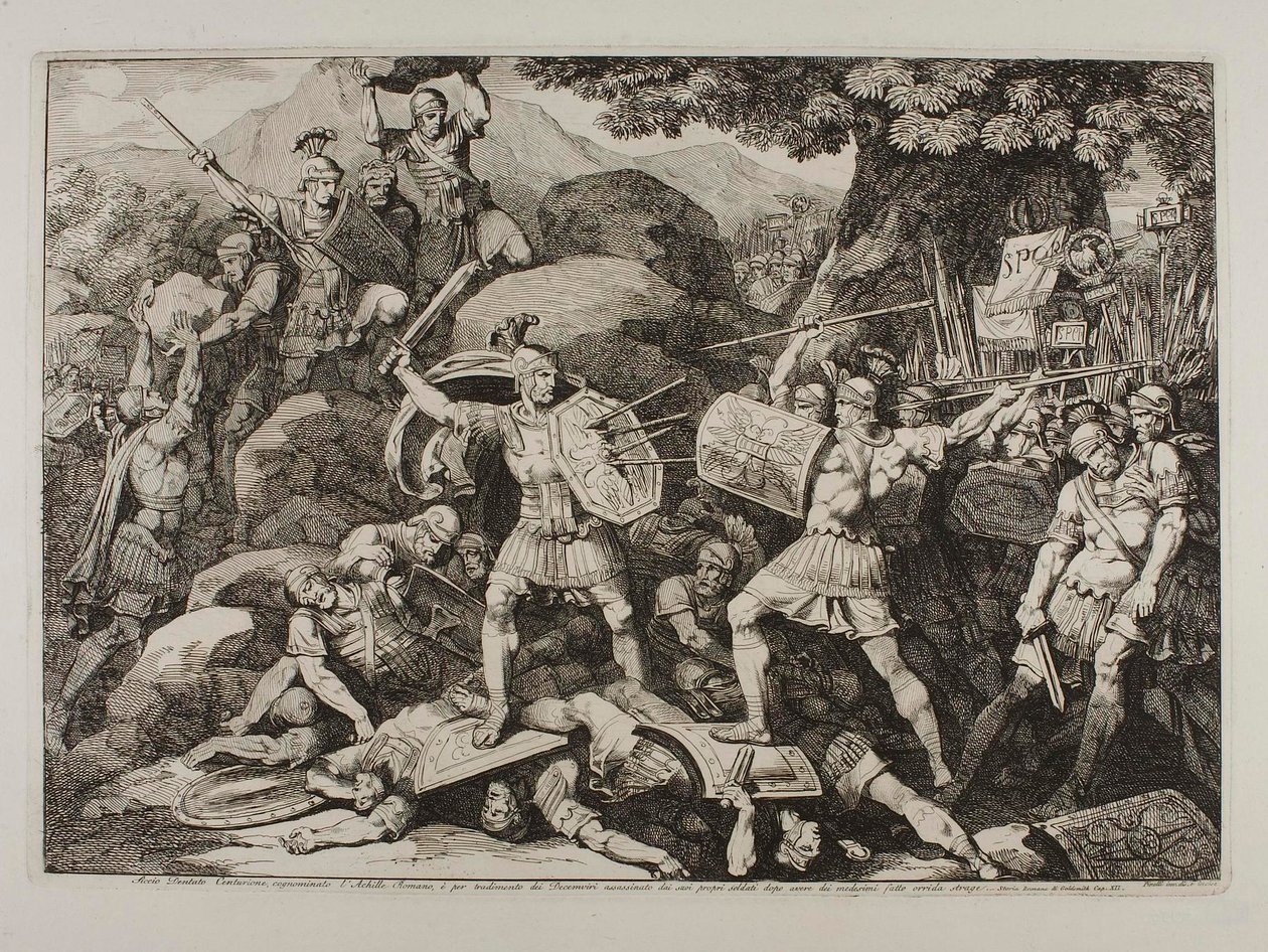 Siccio Dentato Centurione (Lucius Siccius Dentatus kauhean taistelun aikana) tekijältä Bartolomeo Pinelli