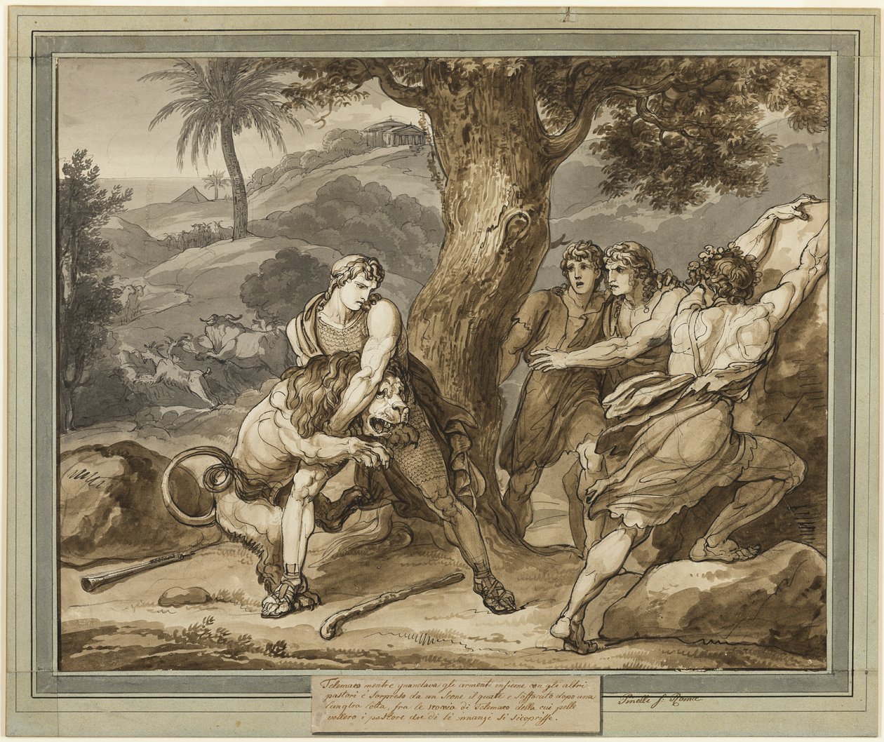 Telemachus Battles the Lion, de Les aventures de Telemachus, llibre 2 finnès tekijältä Bartolomeo Pinelli