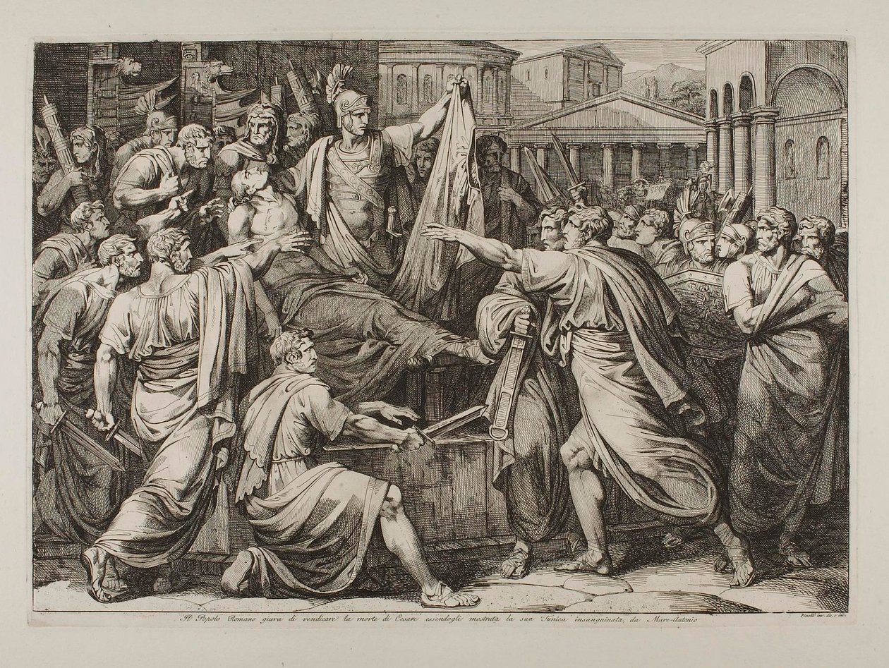Rooman kansa vannoo kostavansa Caesarin murhan tekijältä Bartolomeo Pinelli