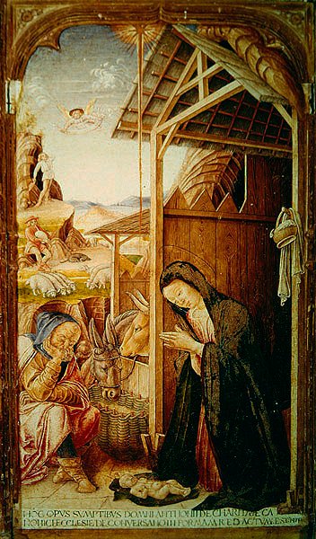Seimi, keskuspaneeli conversano-polyptsista, 1475 (tempera paneelissa) tekijältä Bartolomeo Vivarini