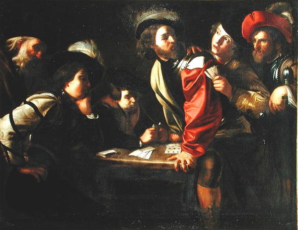 Sotilaiden pelikortit tekijältä Bartolomeo after Manfredi