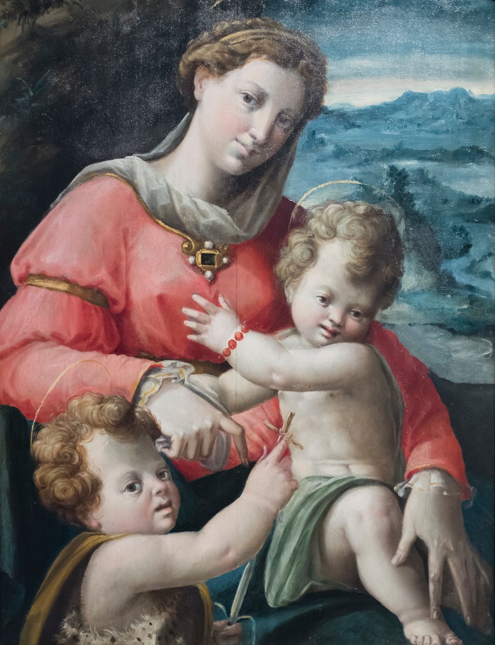 Madonna e criança com o jovem St Johnfinnish tekijältä Bartolomeo called Bagnacavallo Ramenghi