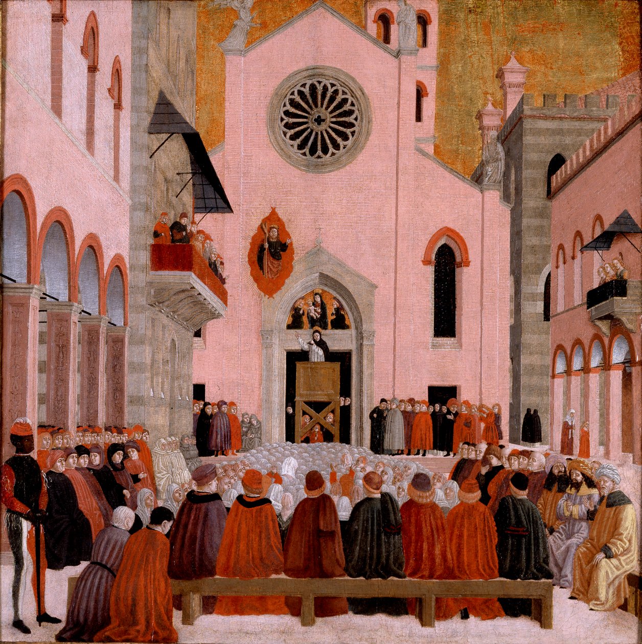St Vincent Ferrer saarnaa paavin edessä, 1460-1476 tekijältä Bartolomeo degli Erri