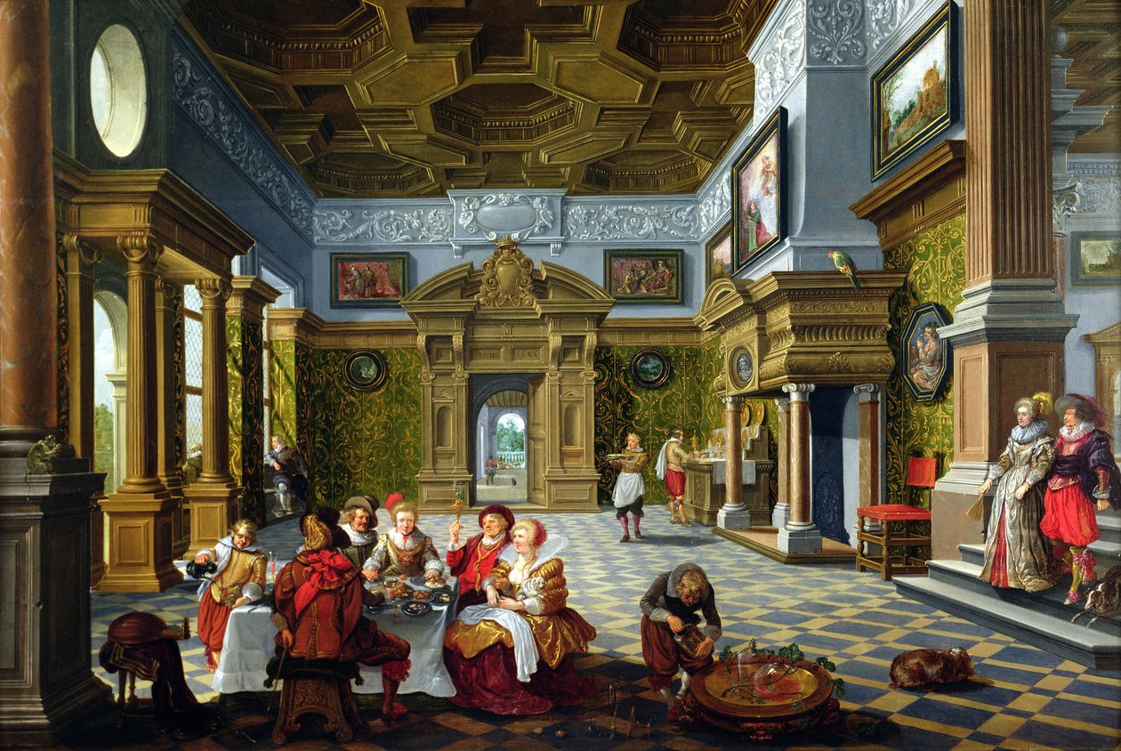 Palatsihuoneen sisätila, 1622 tekijältä Bartolomeus van Bassen
