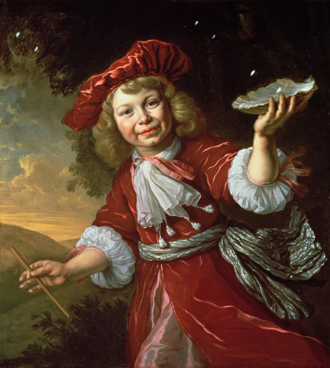 Homo Bulla: Poika puhaltaa kuplia, n. 1665 tekijältä Bartolomeus van der Helst