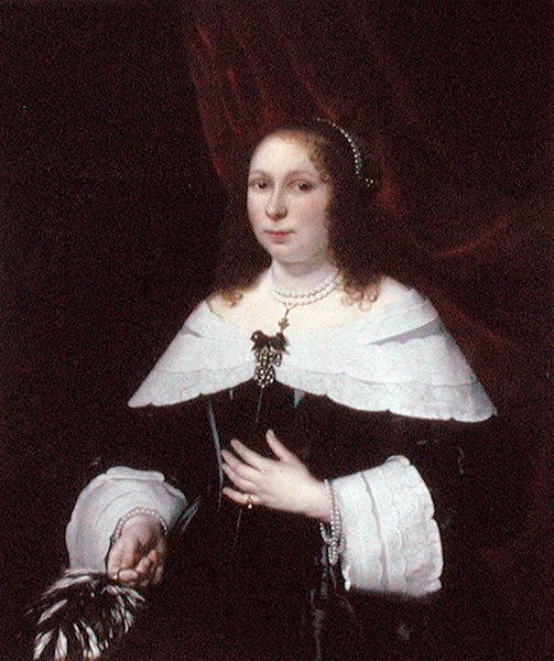 Lady in Black, n. 1640 (öljy kankaalle) tekijältä Bartolomeus van der Helst