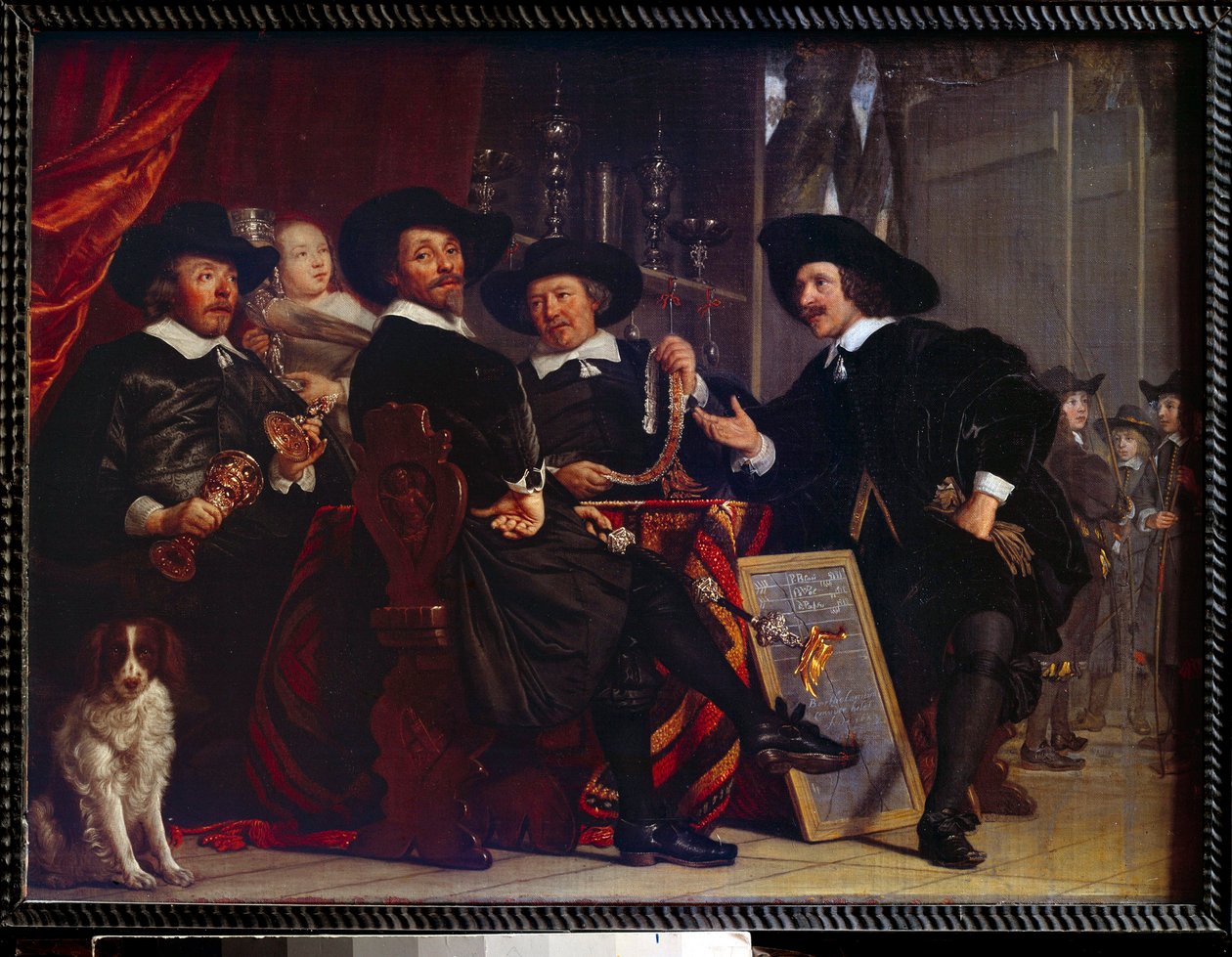 Les syndics des arbaletriers de San Sebastian a Amsterdam Painting Bartholomeus Van der Helst (1613-1670) tekijältä Bartolomeus van der Helst