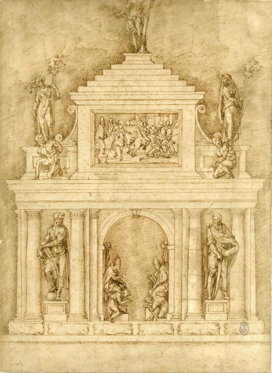 Proyecto para las sepulturas de León X ja Clemente VII tekijältä Bartolommeo Bandinelli