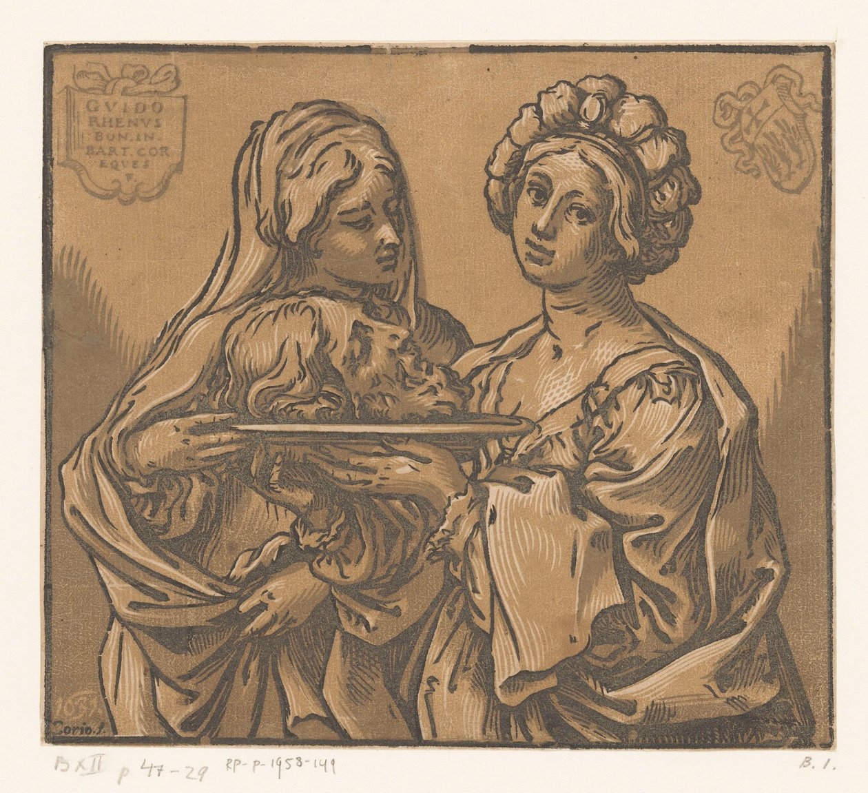 Herodias ja Salome Johannes Kastajan pään kanssa tekijältä Bartolommeo Coriolano