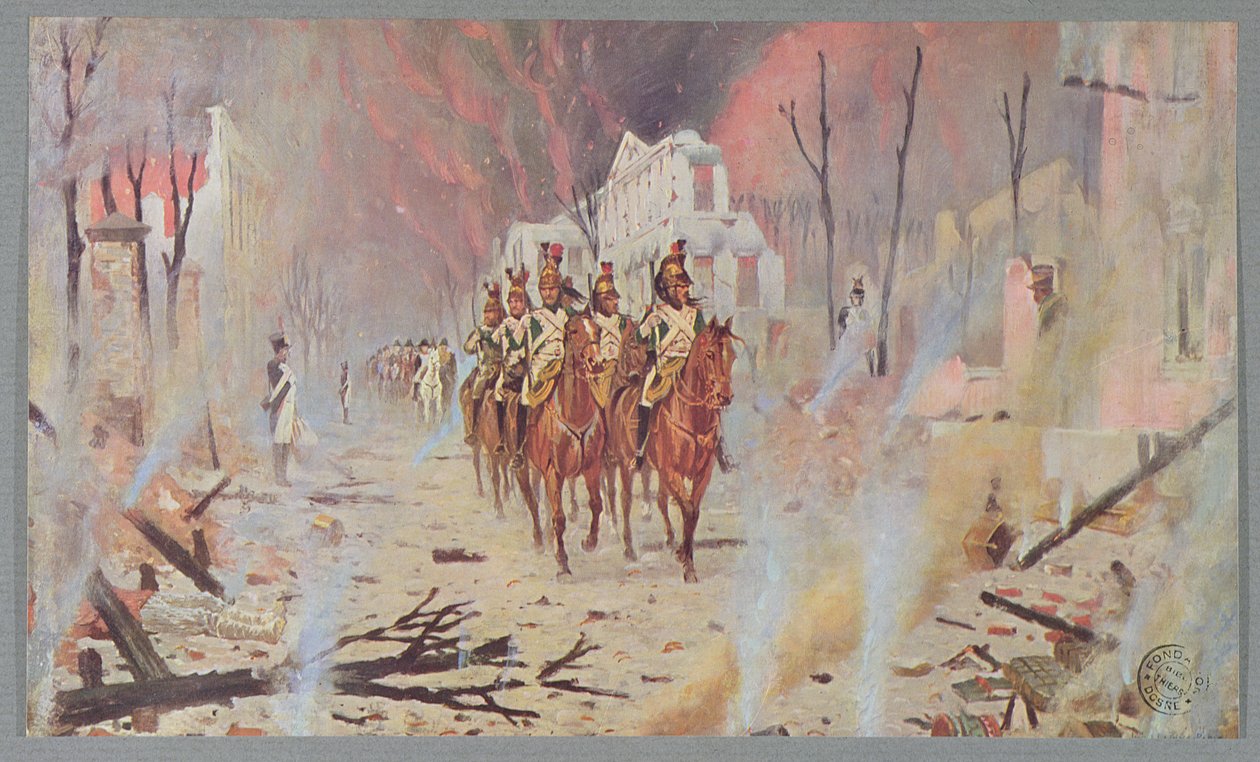 Napoleonin joukot Moskovassa vuonna 1812, Philippe de Segurin teoksesta Napoleon, la Campagne de Russie, 1912 tekijältä Basil Weretshchagin