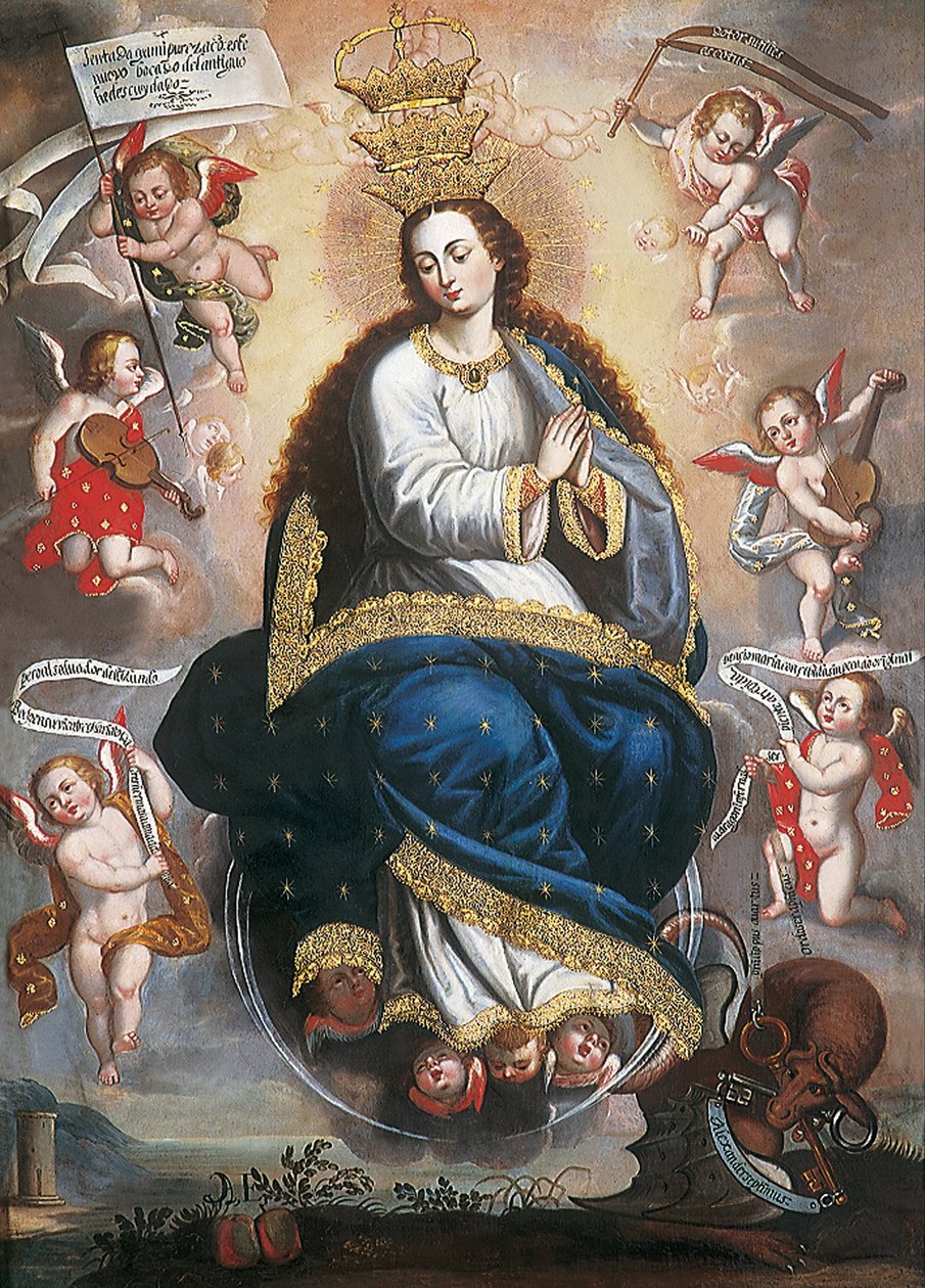 Immaculate Virgin voitti harhaopin käärmeen tekijältä Basilio de Santa Cruz Pumacallao