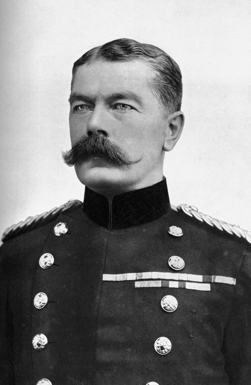 Field Marshall Earl Kitchener, Britannian sotaministeri, ensimmäinen maailmansota, 1914. tekijältä Bassano Studio