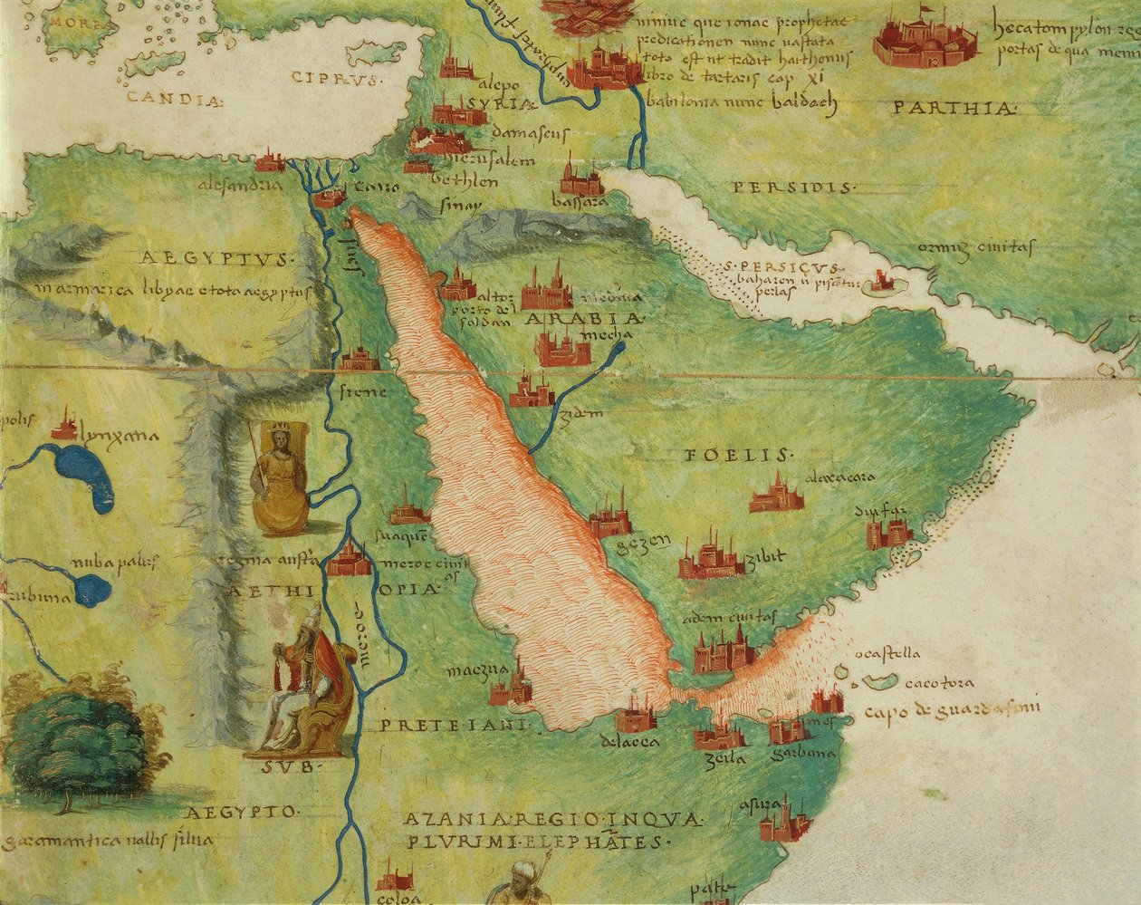 Afrikka: Egypti ja Saudi-Arabia, Atlas of the World 33:ssa kartassa, kirjoittaja Battista Agnese tekijältä Battista Agnese