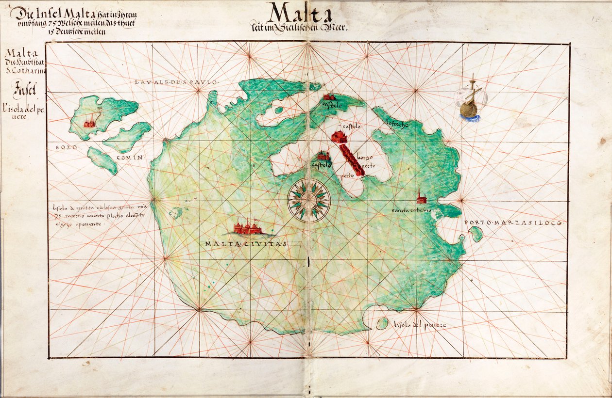 Maltan kartta tekijältä Battista Agnese
