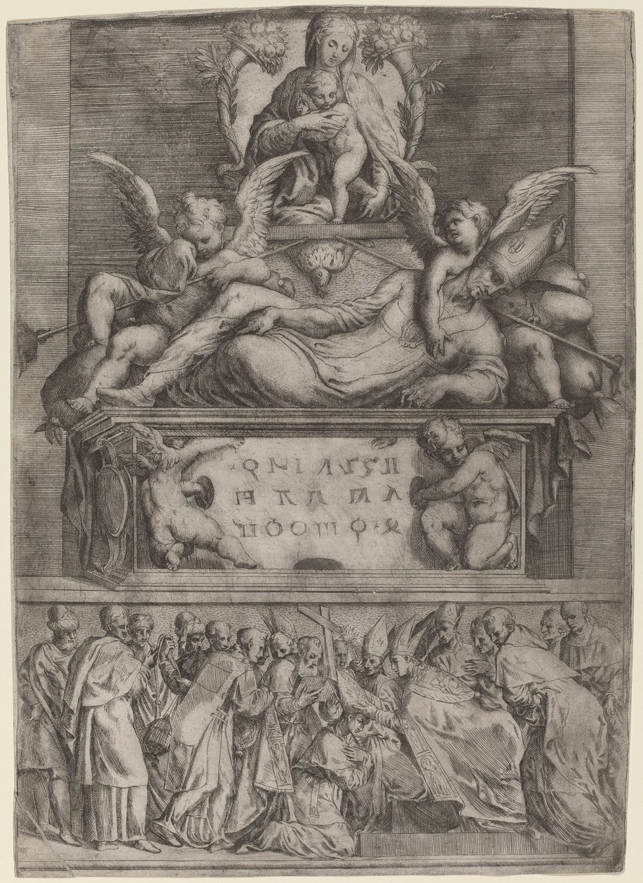 Piispan hauta tekijältä Battista Angolo del Moro after Parmigianino