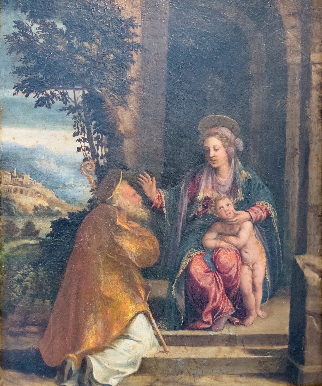 ਬੱਚੇ ਅਤੇ ਬਿਸ਼ਪਫਿਨਿਸ਼ ਨਾਲ ਕੁਆਰੀ tekijältä Battista & Dossi Dosso (c.1486 1542) Dossi