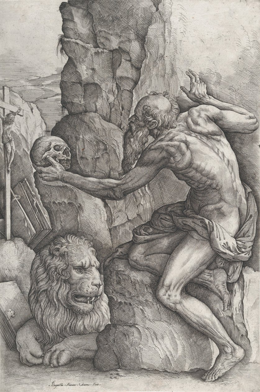 St. Jerome, n. 1550-60. tekijältä Battista Franco Veneziano