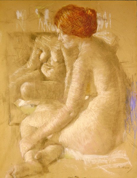 Nude Girl - Heijastuksia (liitu paperille) tekijältä Beatrice How