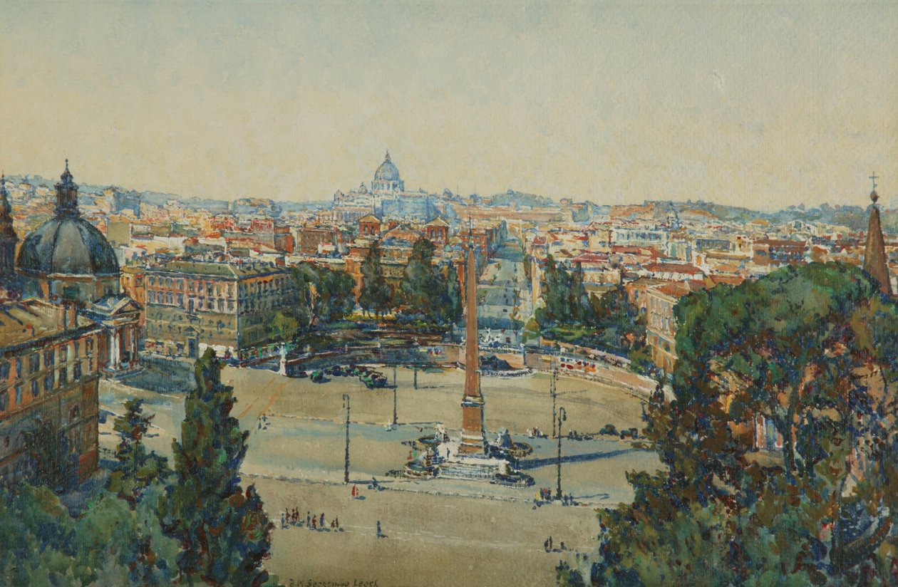 Rooma, The Pincio, Piazza Del Popolo tekijältä Beatrice Mary Seccombe Leech