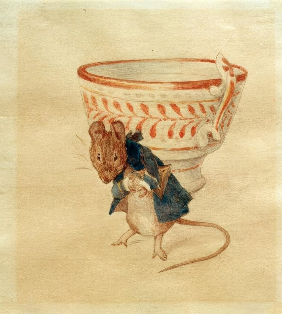 Herr Maus verneigt sich vor einer Teetasse tekijältä Beatrix Potter