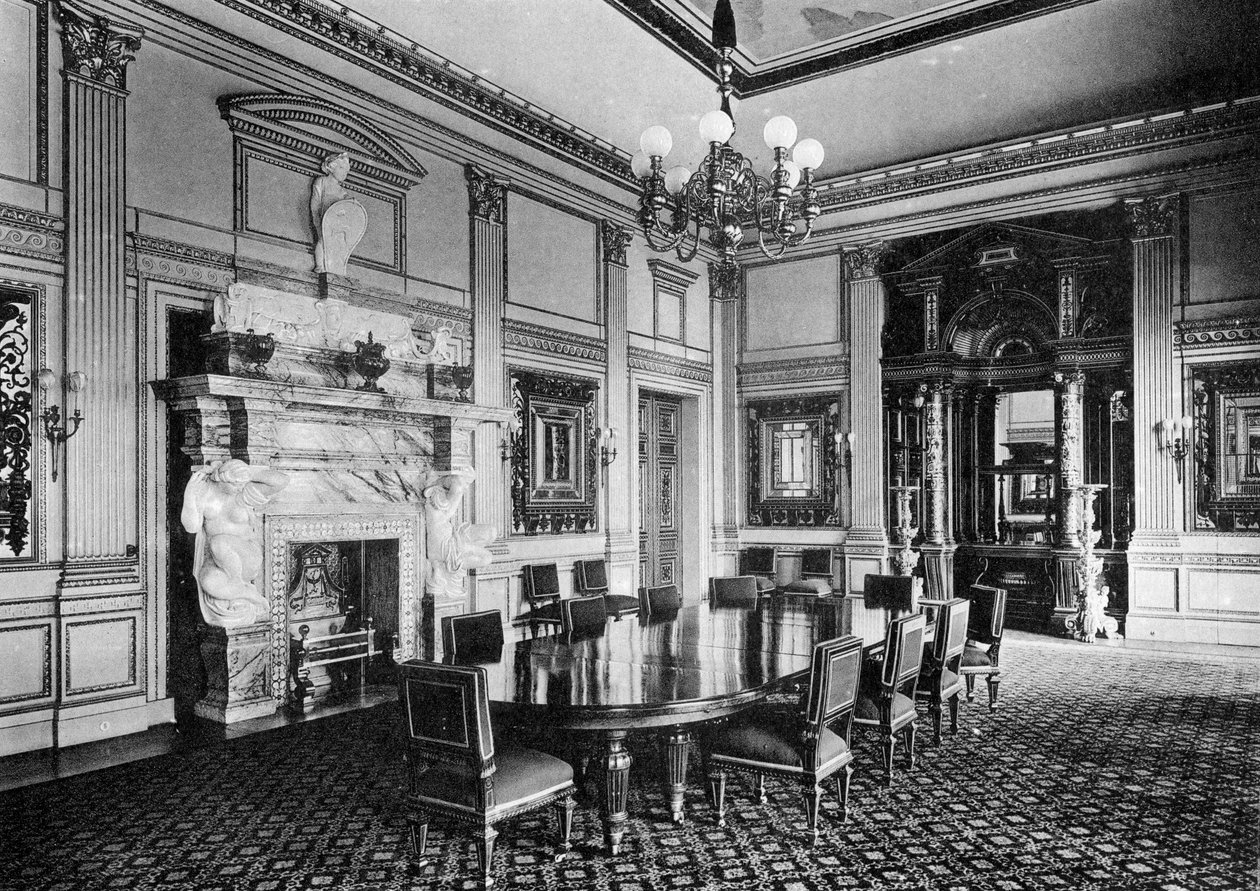 Ruokasali, Dorchester House, 1908. tekijältä Bedford Lemere and Company
