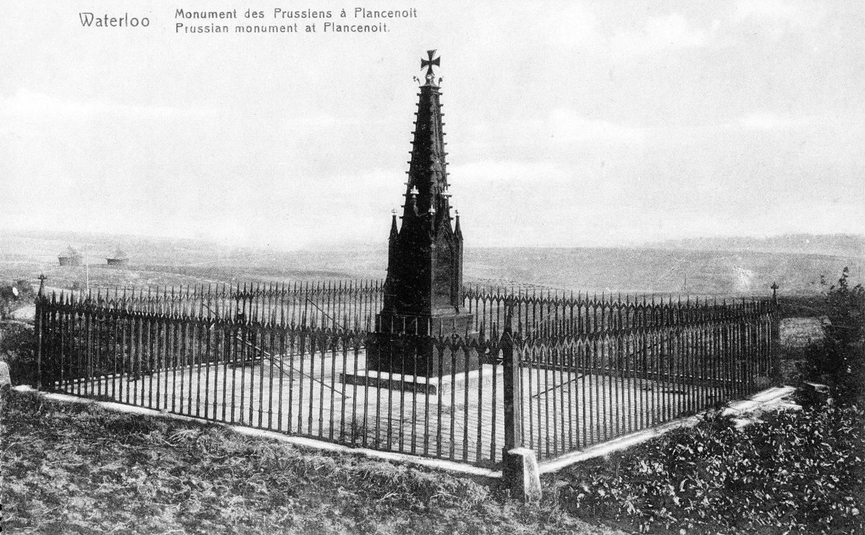 Preussin muistomerkki Plancenoitissa, muistopostikortti n. 1912 (valokuva) tekijältä Belgian Photographer