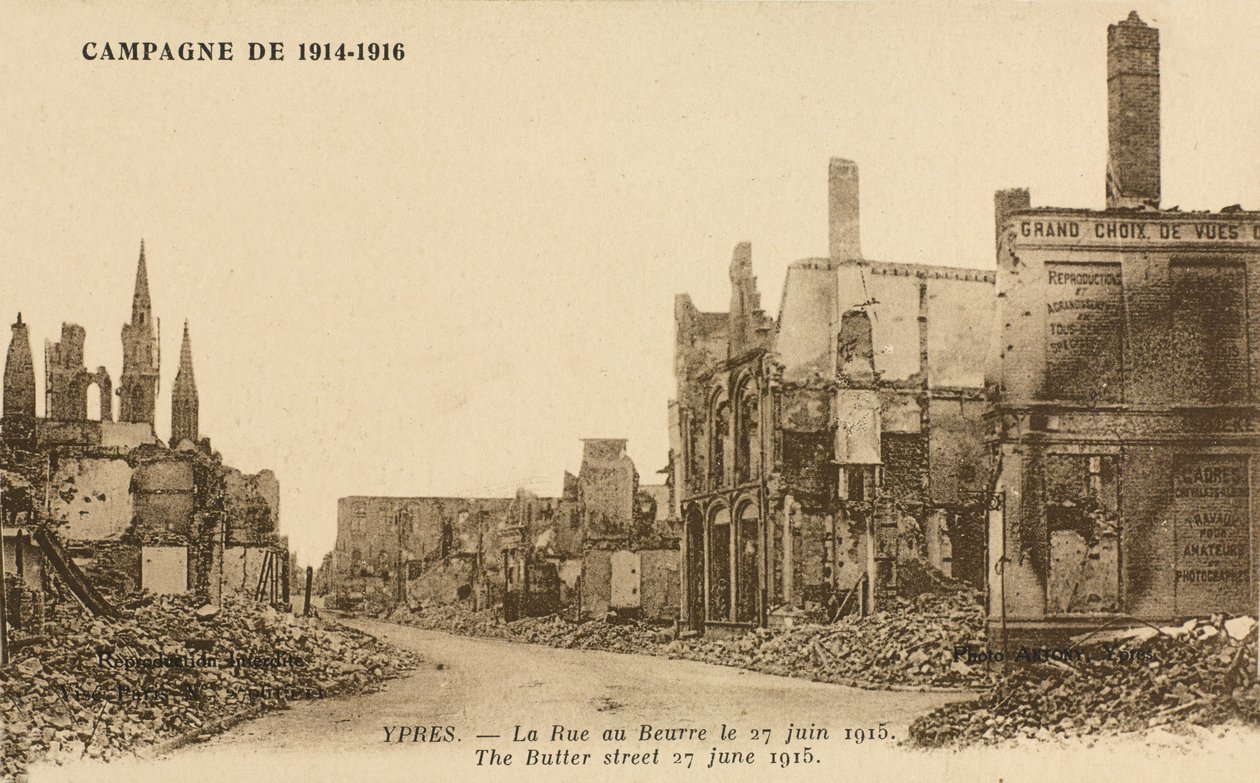 Rue au Beurre, 27. kesäkuuta 1915 tekijältä Belgian Photographer