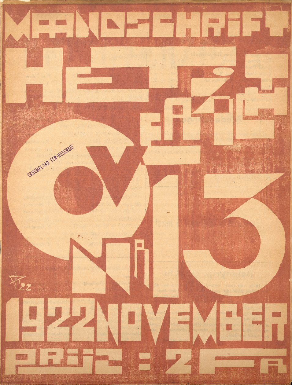 The Overview -lehden marraskuun 1922 numeron kansi, 1922 tekijältä Belgian School