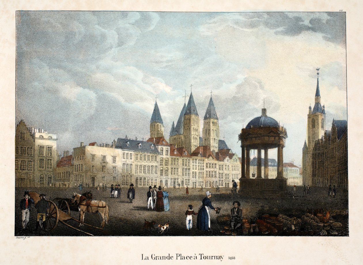 Grande Place Tournayssa, 1816, n. 1895 (valokuva) tekijältä Belgian School