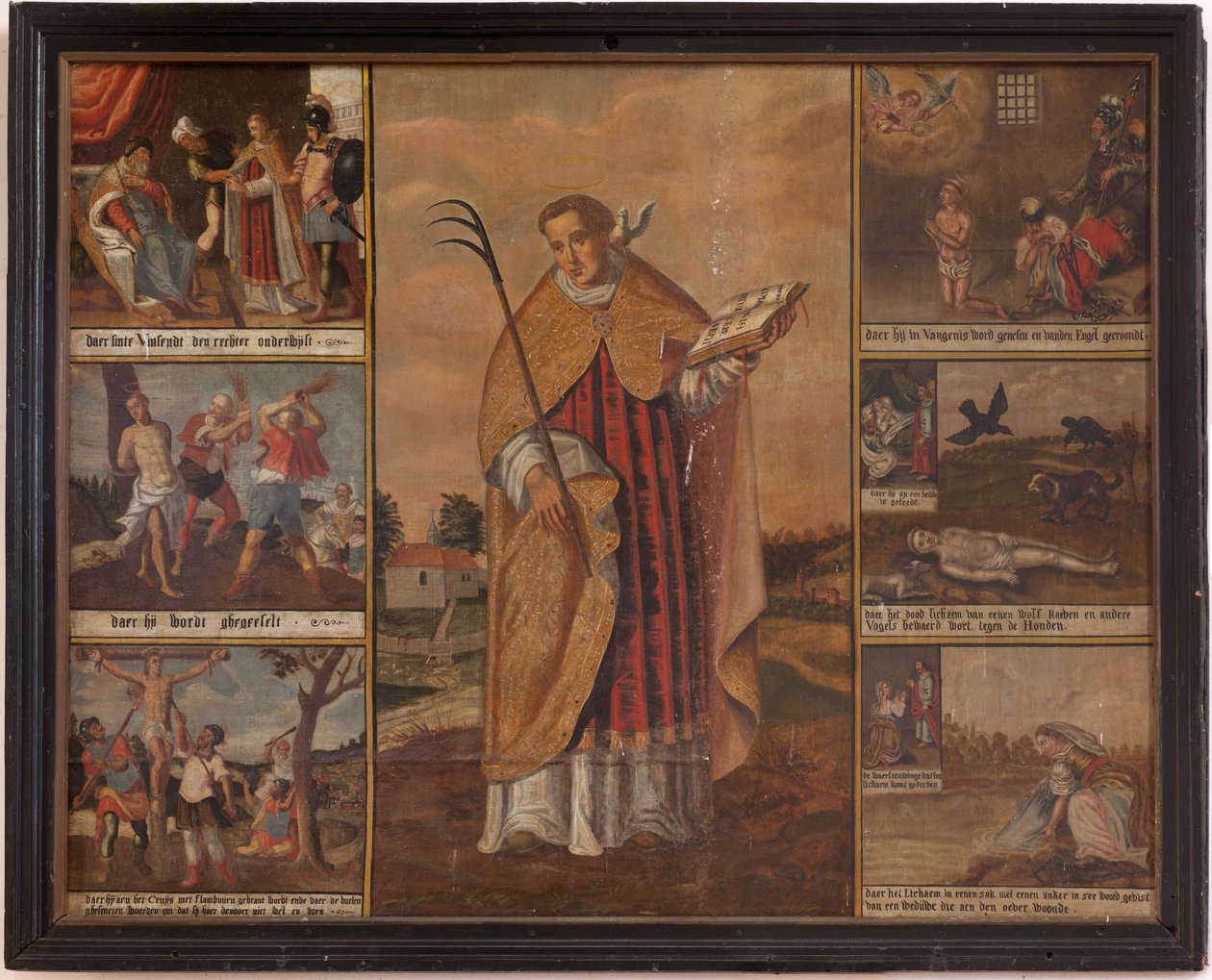 Maarke. Kappeli (Sint-Vincentiuskapel). sisätilat. Maalaus. Saint Vincentin marttyyri. 1800-luvulla. tekijältä Belgian School