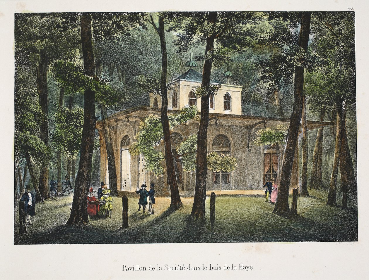 Seuran paviljonki, Haagin metsässä, n. 1895 (valokuva) tekijältä Belgian School