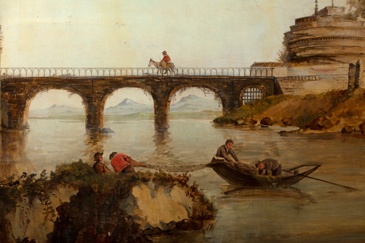 Toinen takahuone takana, kokoushuone, seinämaalauksia maalaiskohtauksilla klassiseen tyyliin, luultavasti vuodelta 1810, kohtaus 2 tekijältä Belgian School
