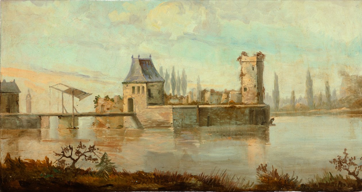 Toinen takahuone takana, kokoushuone, seinämaalauksia maalaiskohtauksilla klassiseen tyyliin, luultavasti vuodelta 1810, kohtaus 6 tekijältä Belgian School