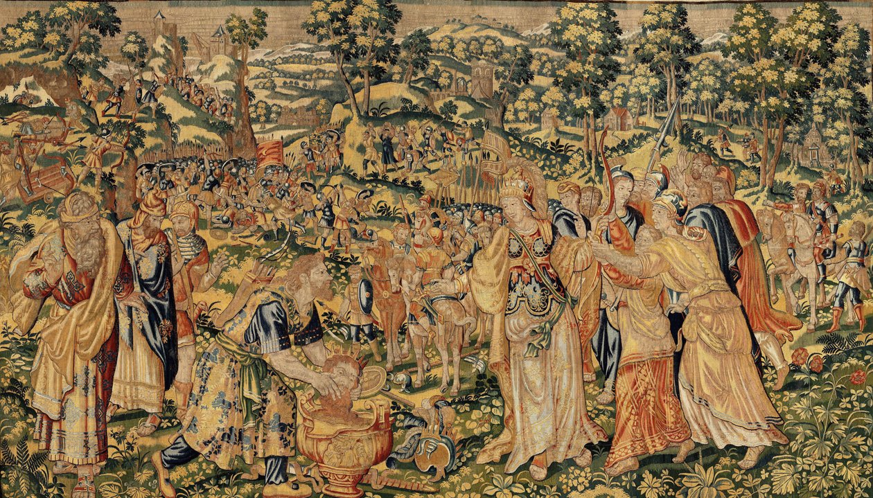 Tarina Cyrus II Suuresta, n. 1590 (kuvakudos) tekijältä Belgian School