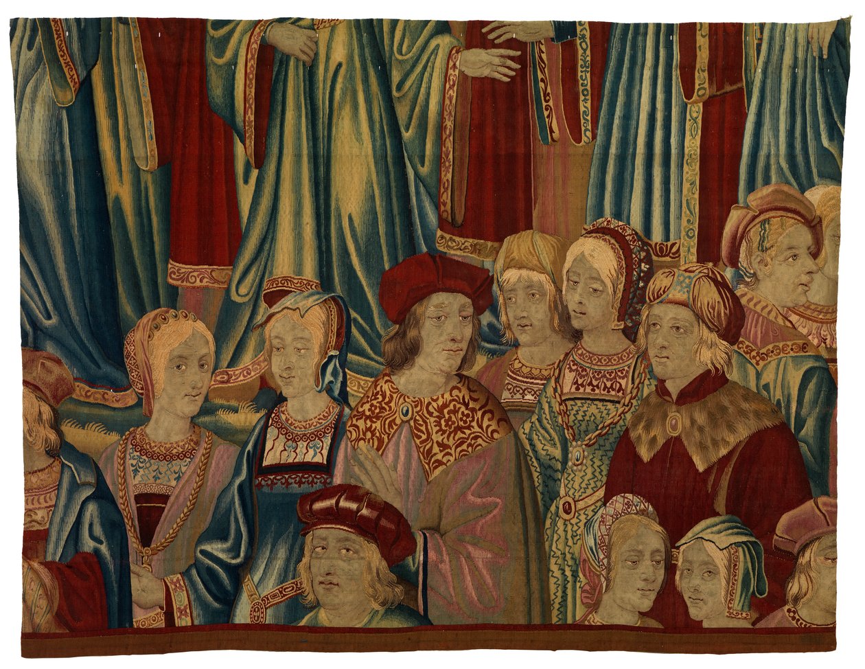 Kuvakudosfragmentti, Comtiers, valmistettu Brysselissä, Belgiassa, n. 1520 (villa & silkki) tekijältä Belgian School