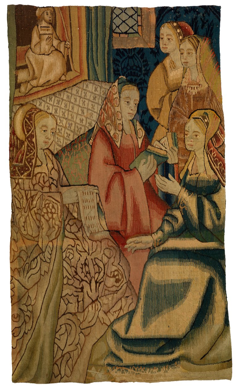 Viittä naista kuvaava kuvakudos, valmistettu mahdollisesti Brysselissä, Belgiassa, n. 1500 (villa) tekijältä Belgian School